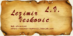 Ležimir Vesković vizit kartica